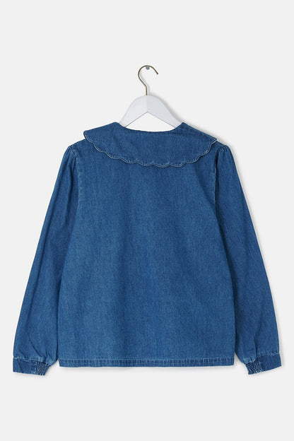 Ada Blouse - Washed Denim - Lighthouse