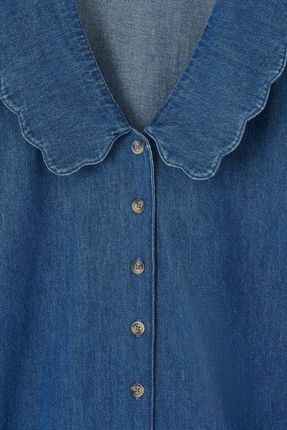 Ada Blouse - Washed Denim - Lighthouse