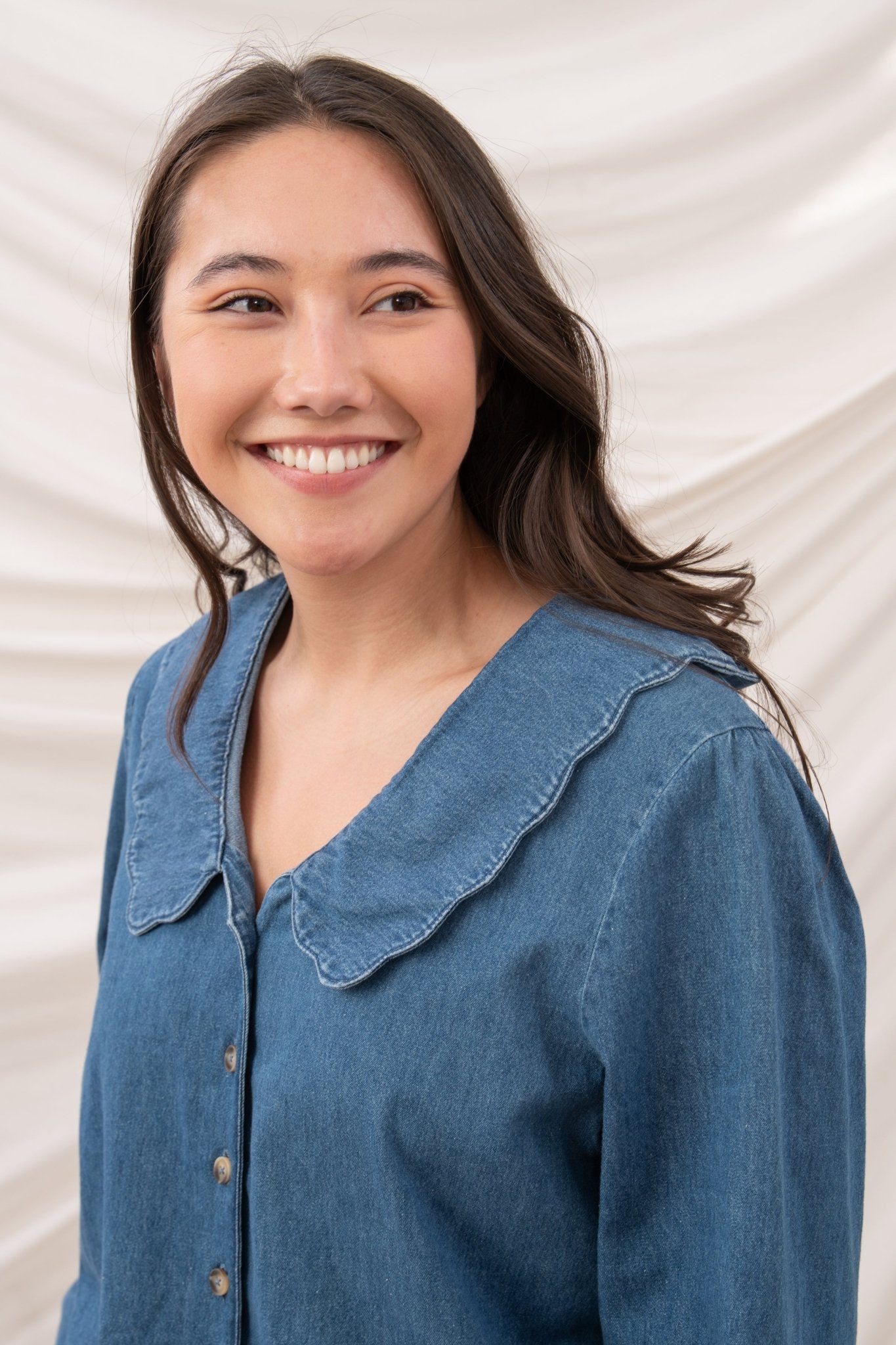 Ada Blouse - Washed Denim - Lighthouse