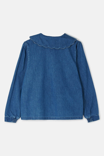 Ada Blouse - Washed Denim - Lighthouse