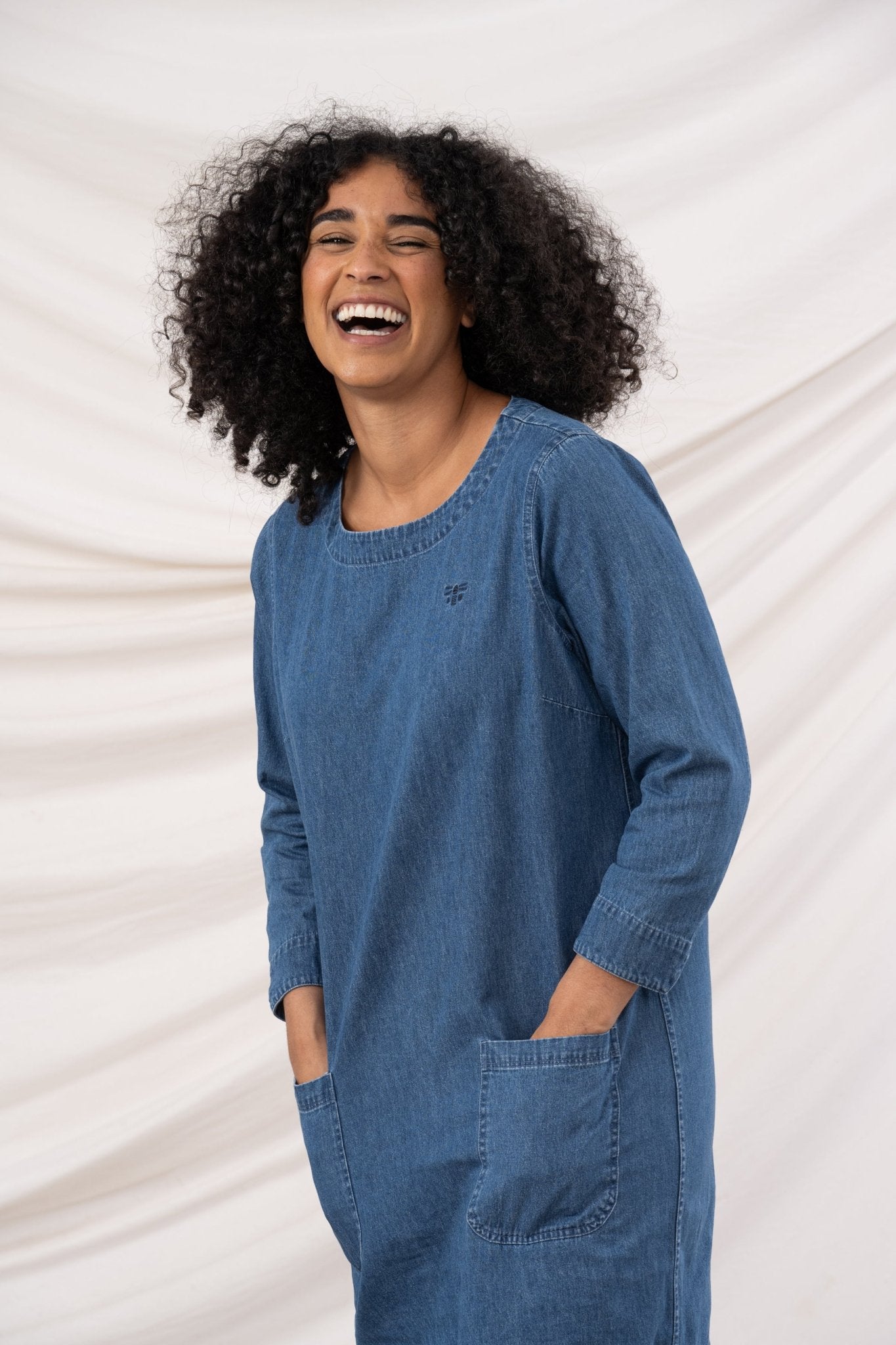 Anna Dress - Washed Denim - Lighthouse