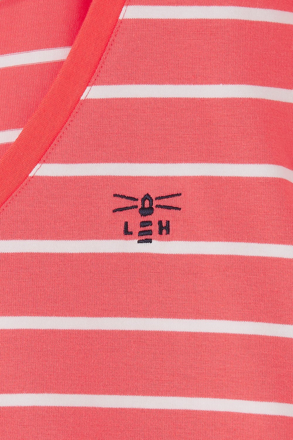 Ariana Tee - Deep Coral Stripe - Lighthouse