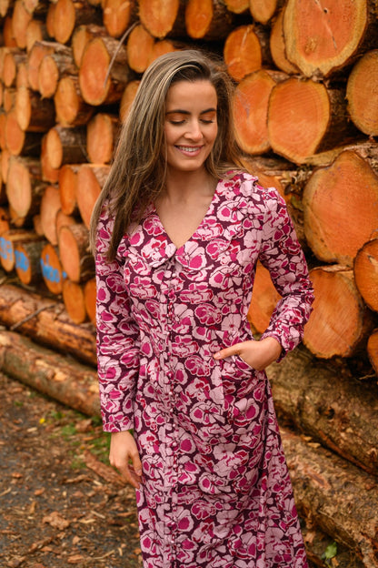 Bryony Dress - Cranberry Floral - Lighthouse