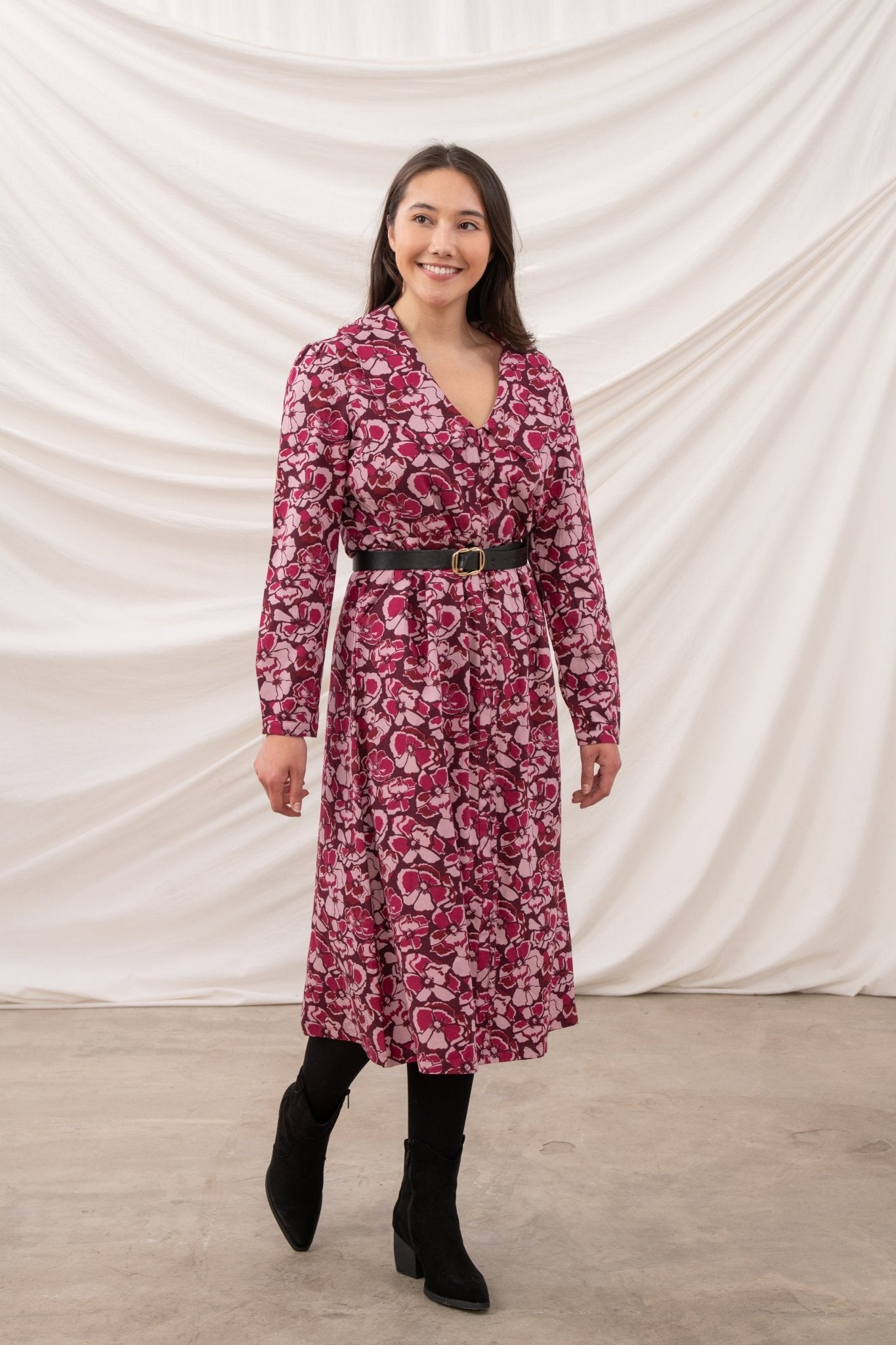 Bryony Dress - Cranberry Floral - Lighthouse