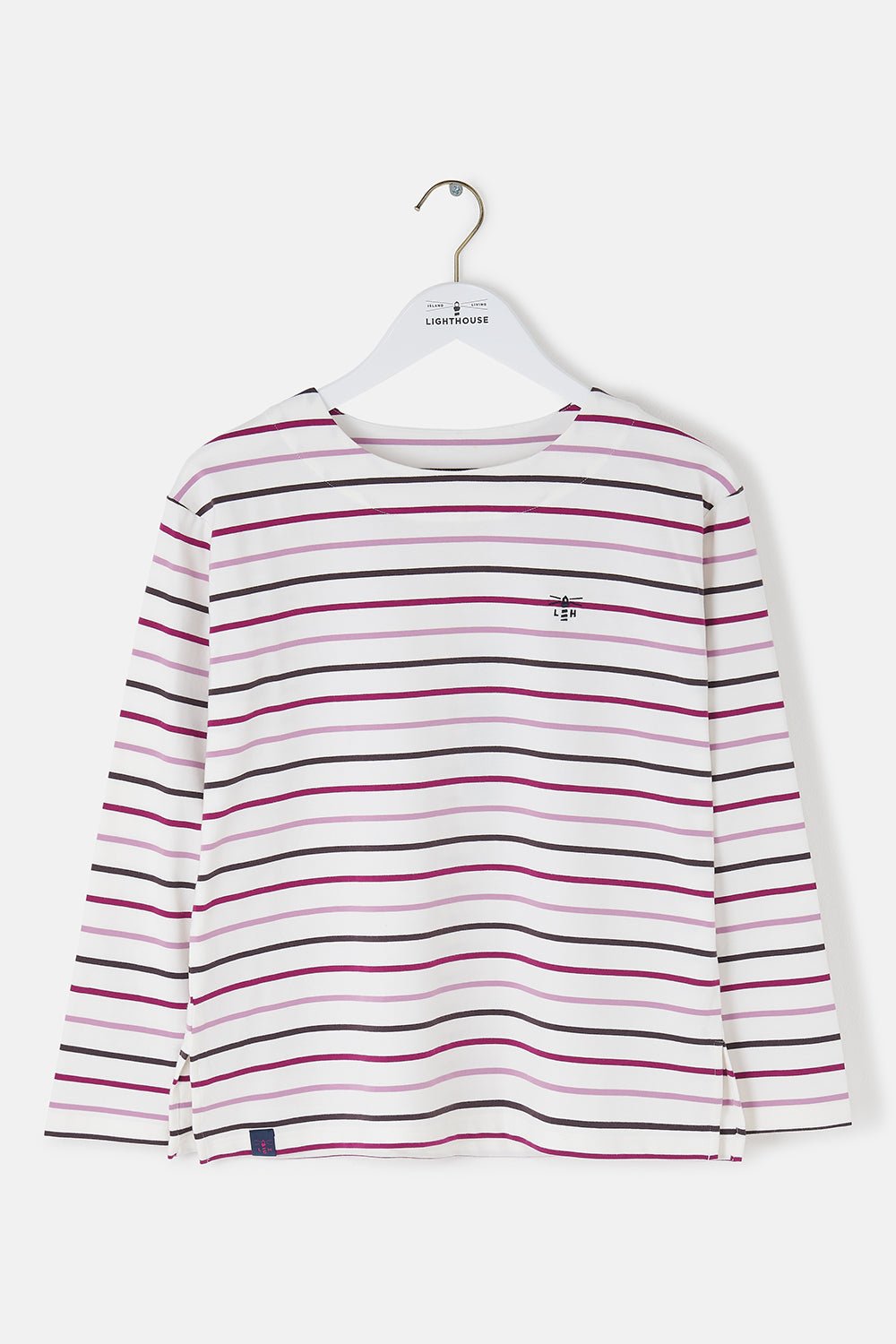 Causeway Breton Top - Cranberry Pink Stripe - Lighthouse