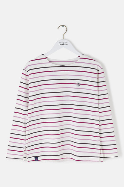 Causeway Breton Top - Cranberry Pink Stripe - Lighthouse