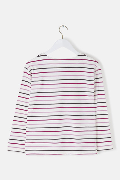 Causeway Breton Top - Cranberry Pink Stripe - Lighthouse