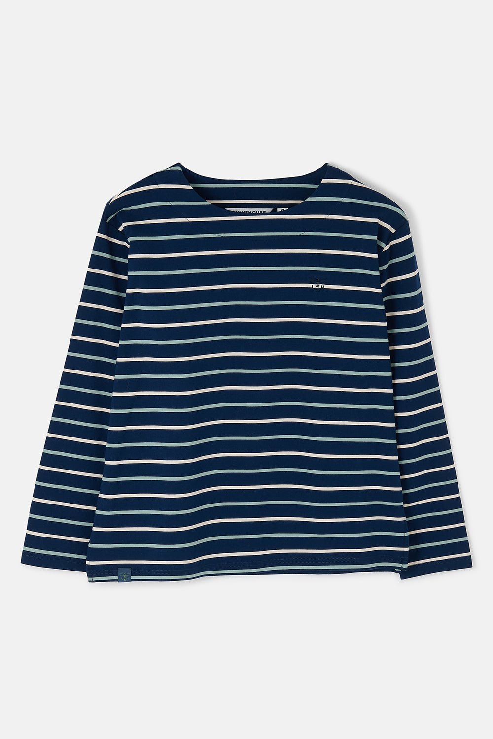 Causeway Breton Top - Navy Cream Sage Stripe - Lighthouse