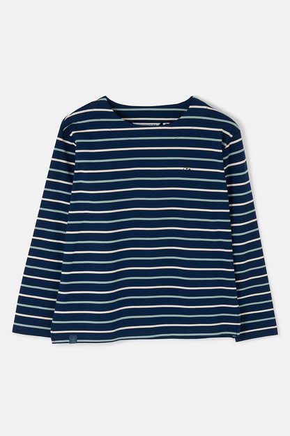 Causeway Breton Top - Navy Cream Sage Stripe - Lighthouse
