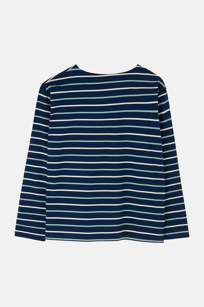 Causeway Breton Top - Navy Cream Sage Stripe - Lighthouse