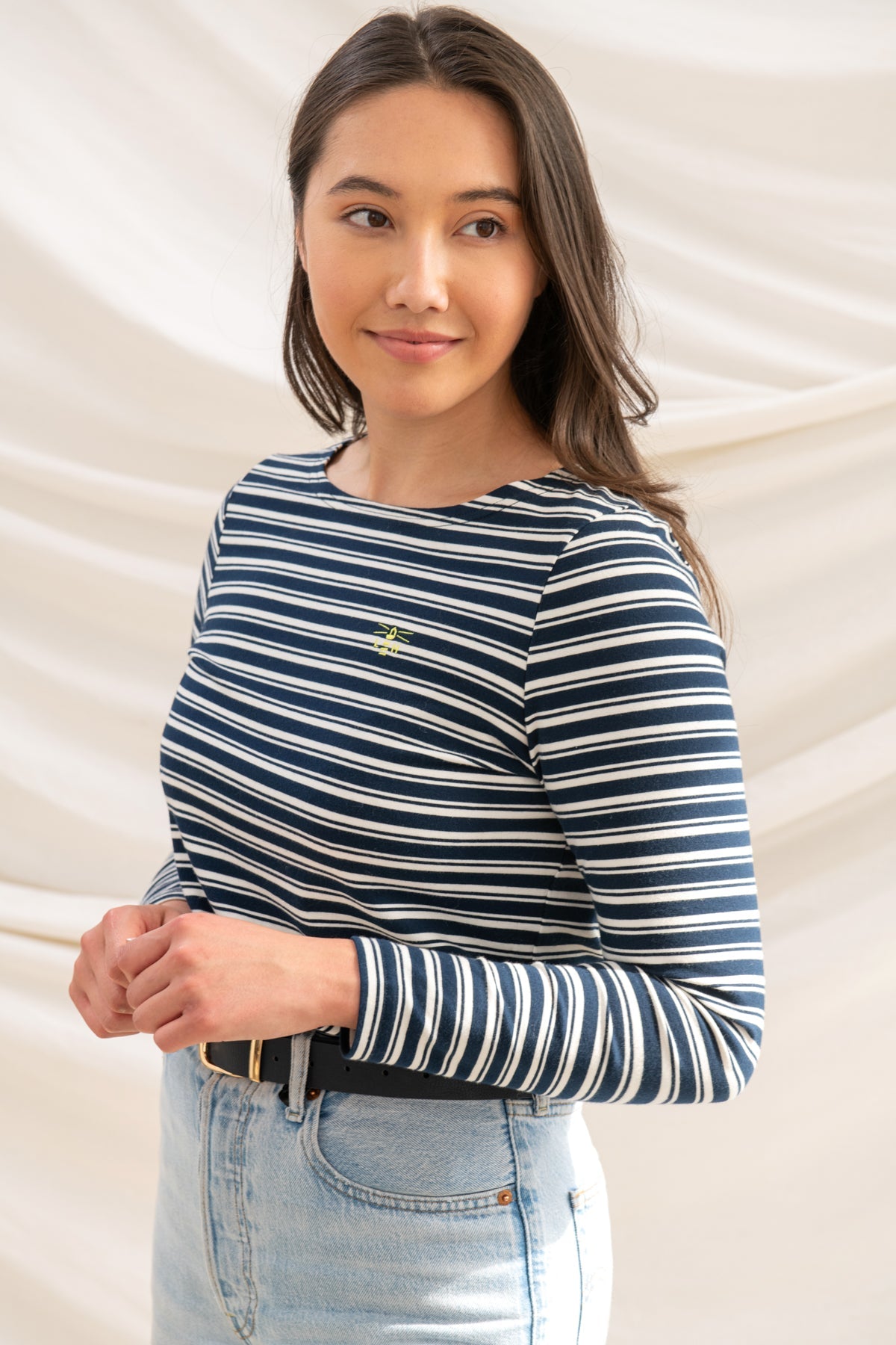 Causeway Breton Top - Navy Stripe - Lighthouse