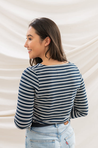 Causeway Breton Top - Navy Stripe - Lighthouse