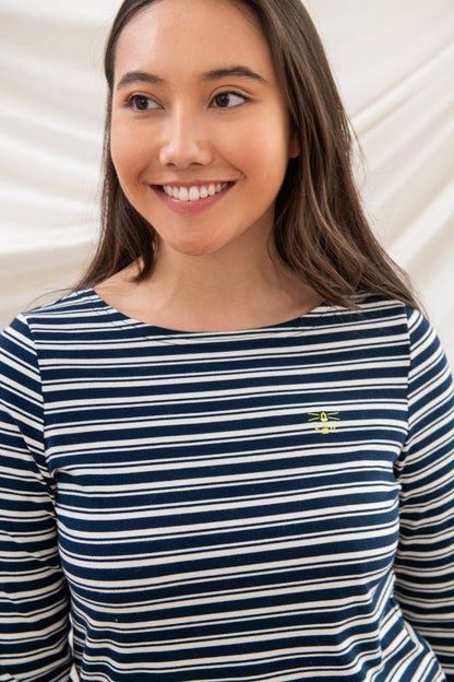 Causeway Breton Top - Navy Stripe - Lighthouse