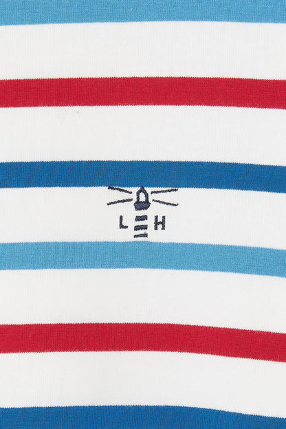 Causeway Breton Top - Red Teal Stripe - Lighthouse