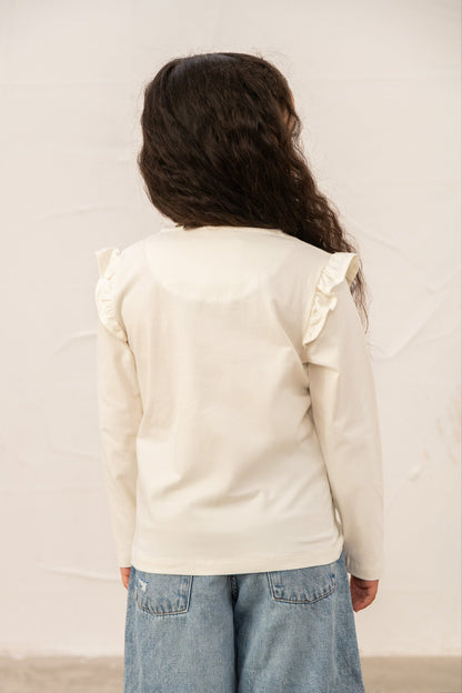 Causeway Top - Floral Heart Print - Lighthouse