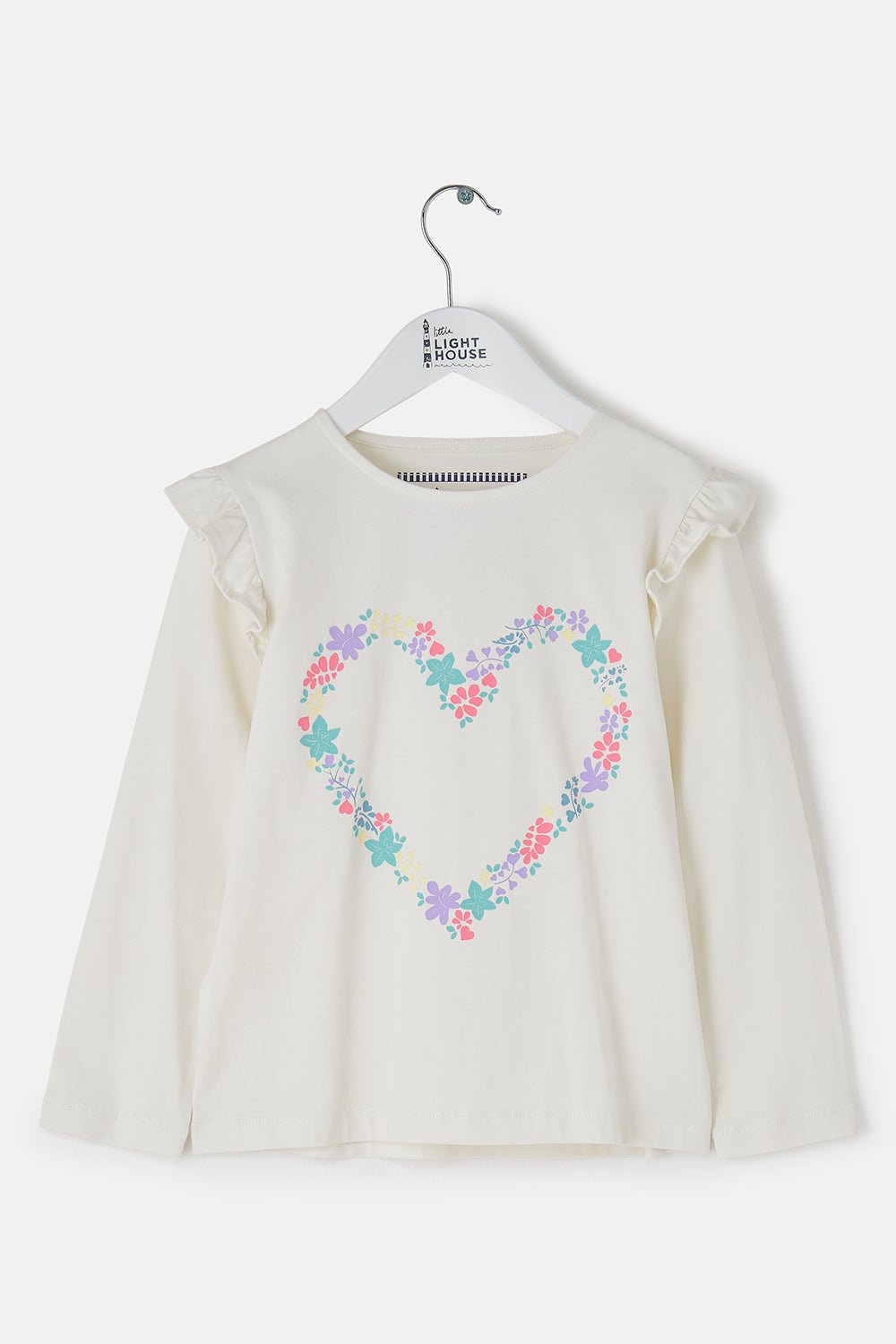 Causeway Top - Floral Heart Print - Lighthouse