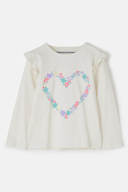 Causeway Top - Floral Heart Print - Lighthouse