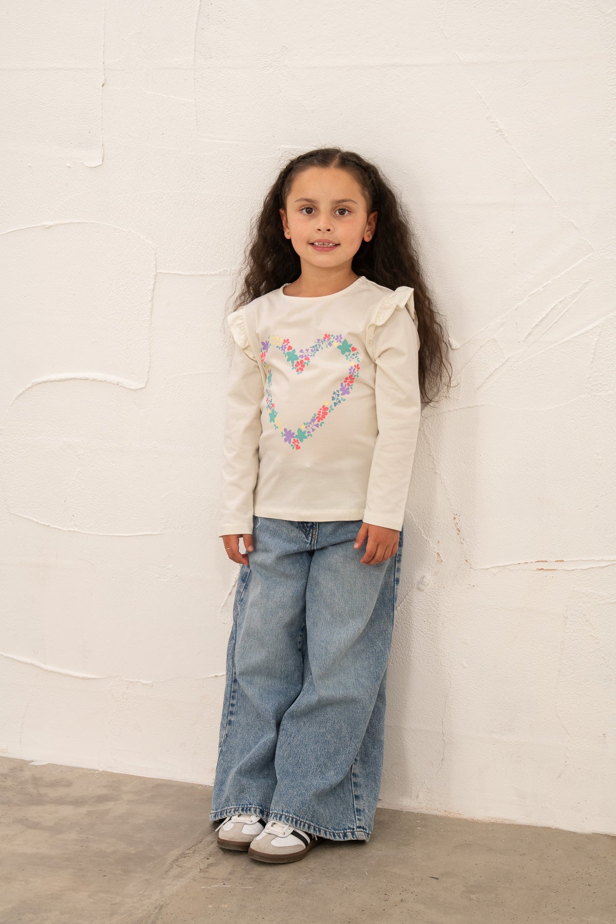 Causeway Top - Floral Heart Print - Lighthouse