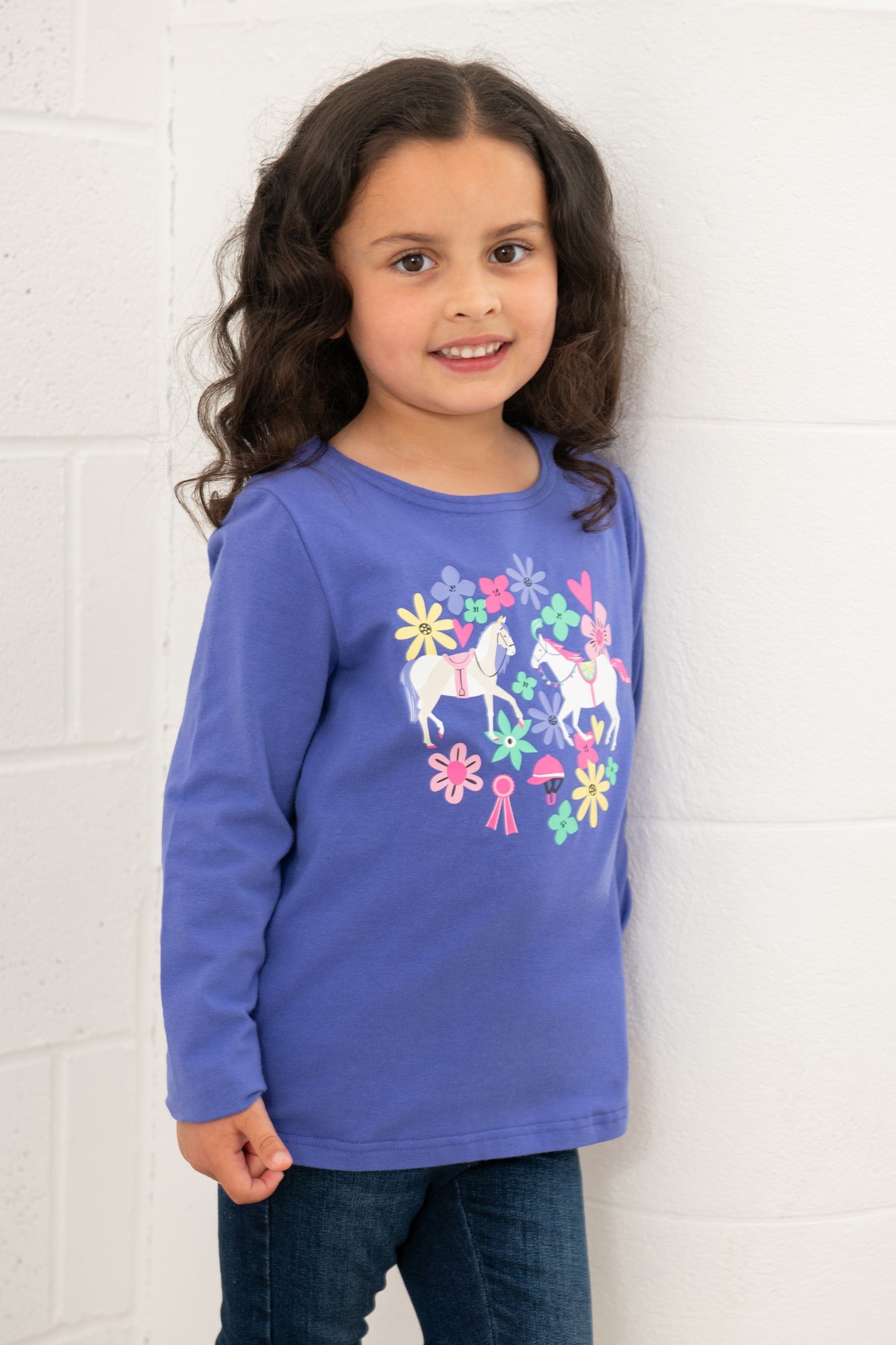 Causeway Top - Horse Print - Lighthouse