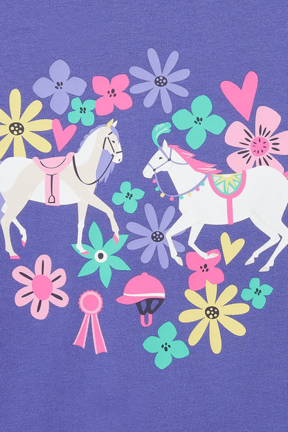 Causeway Top - Horse Print - Lighthouse