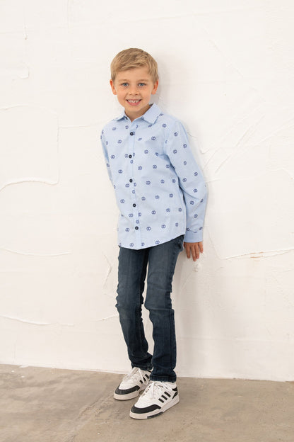 Charlie Shirt - Football Print - Lighthouse