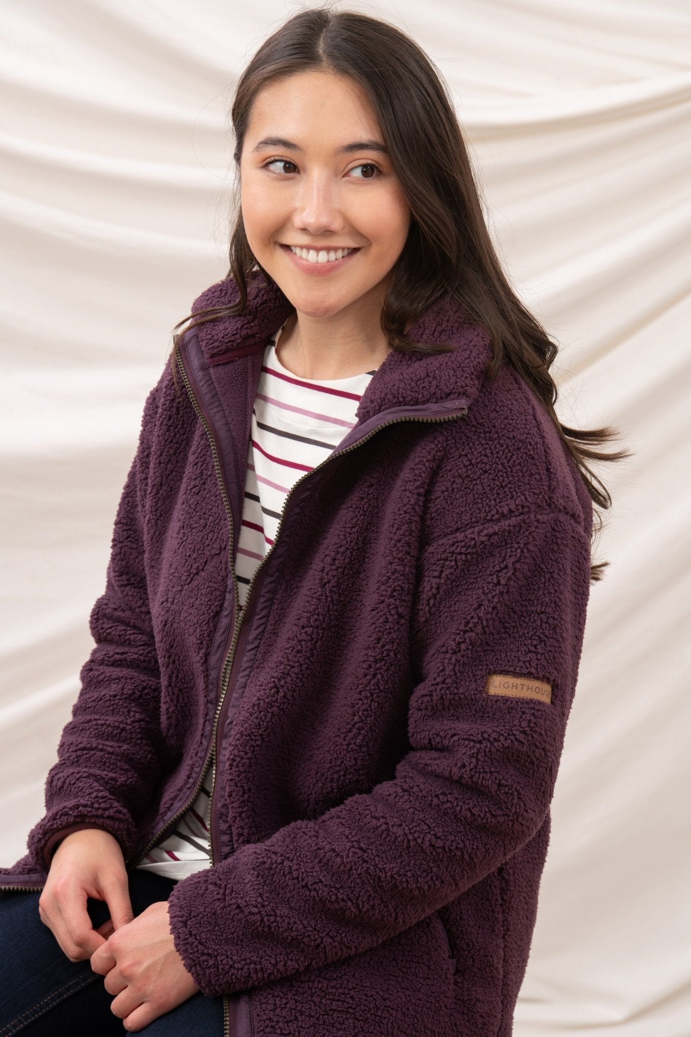 Cobh Fleece - Cranberry - Lighthouse