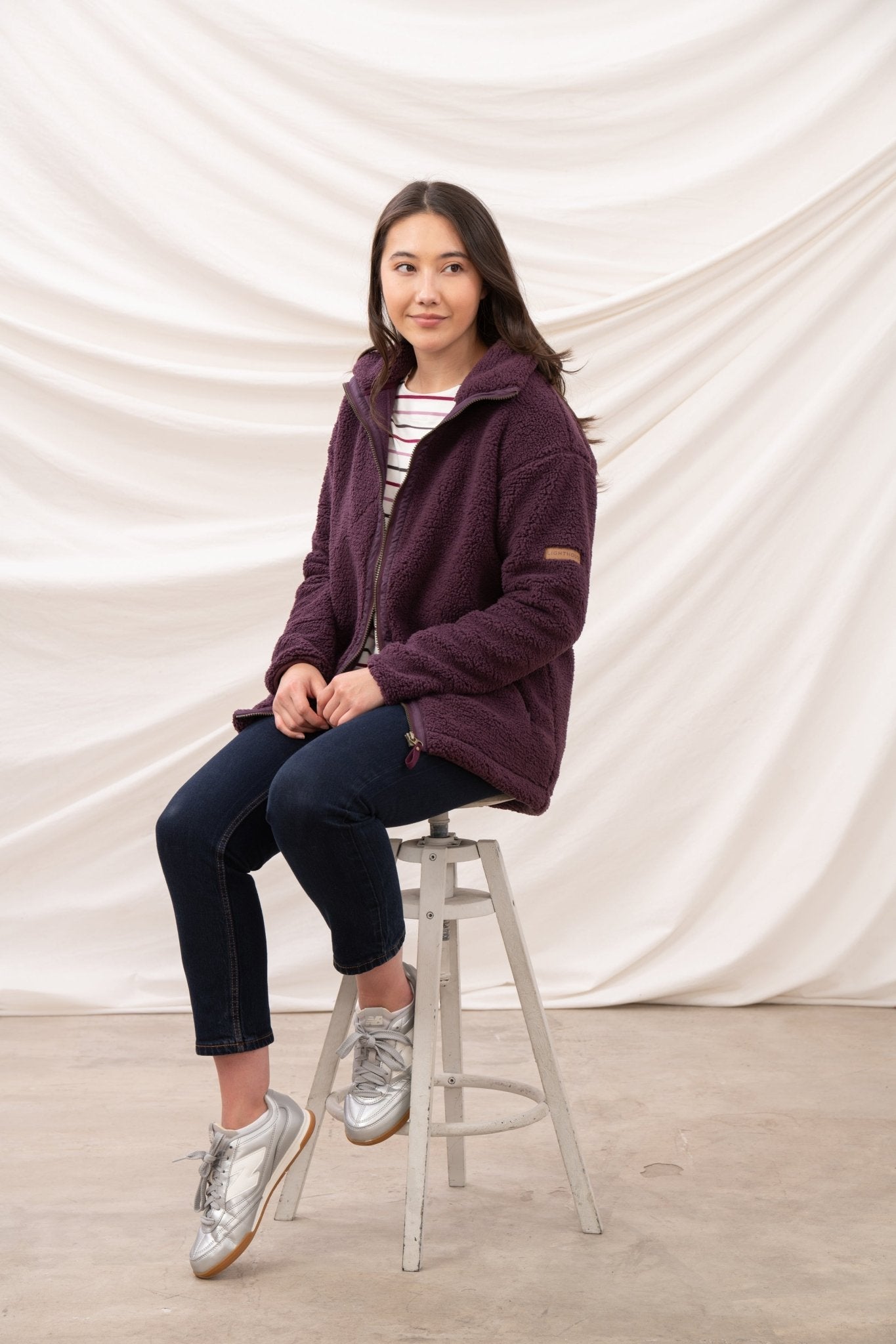 Cobh Fleece - Cranberry - Lighthouse