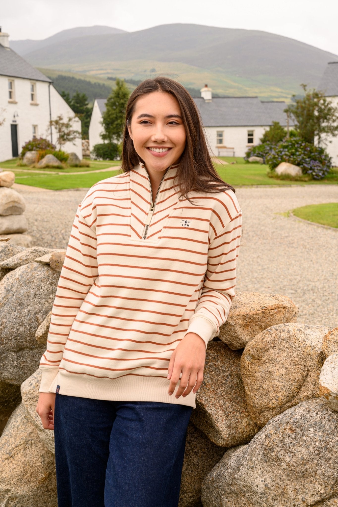 Coral Jersey - Rust Stripe - Lighthouse