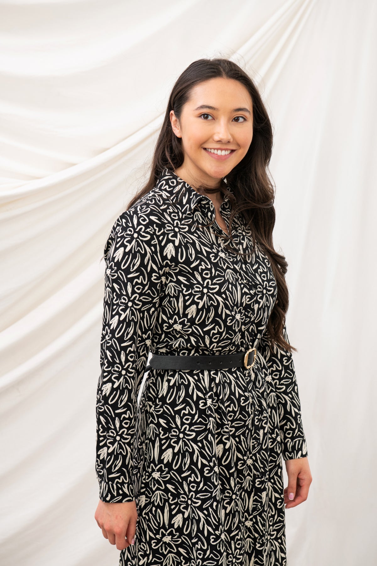 Elsie Dress - Black Floral - Lighthouse