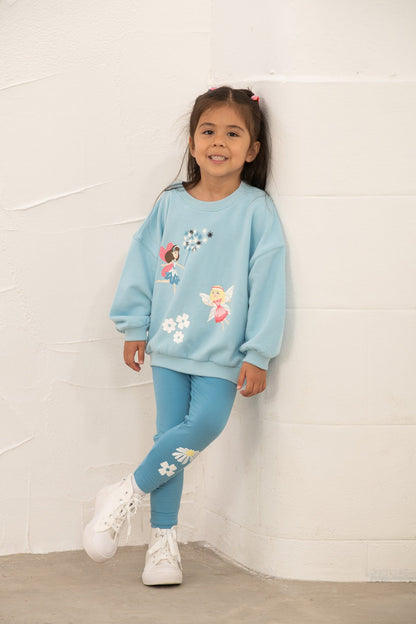 Flora Sweatshirt - Fairy Print - Lighthouse