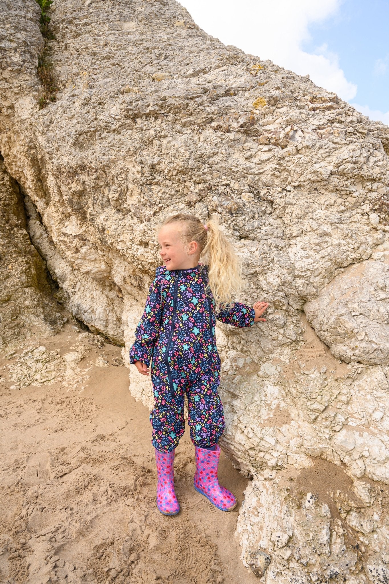 Jamie Puddlesuit - Floral Print - Lighthouse