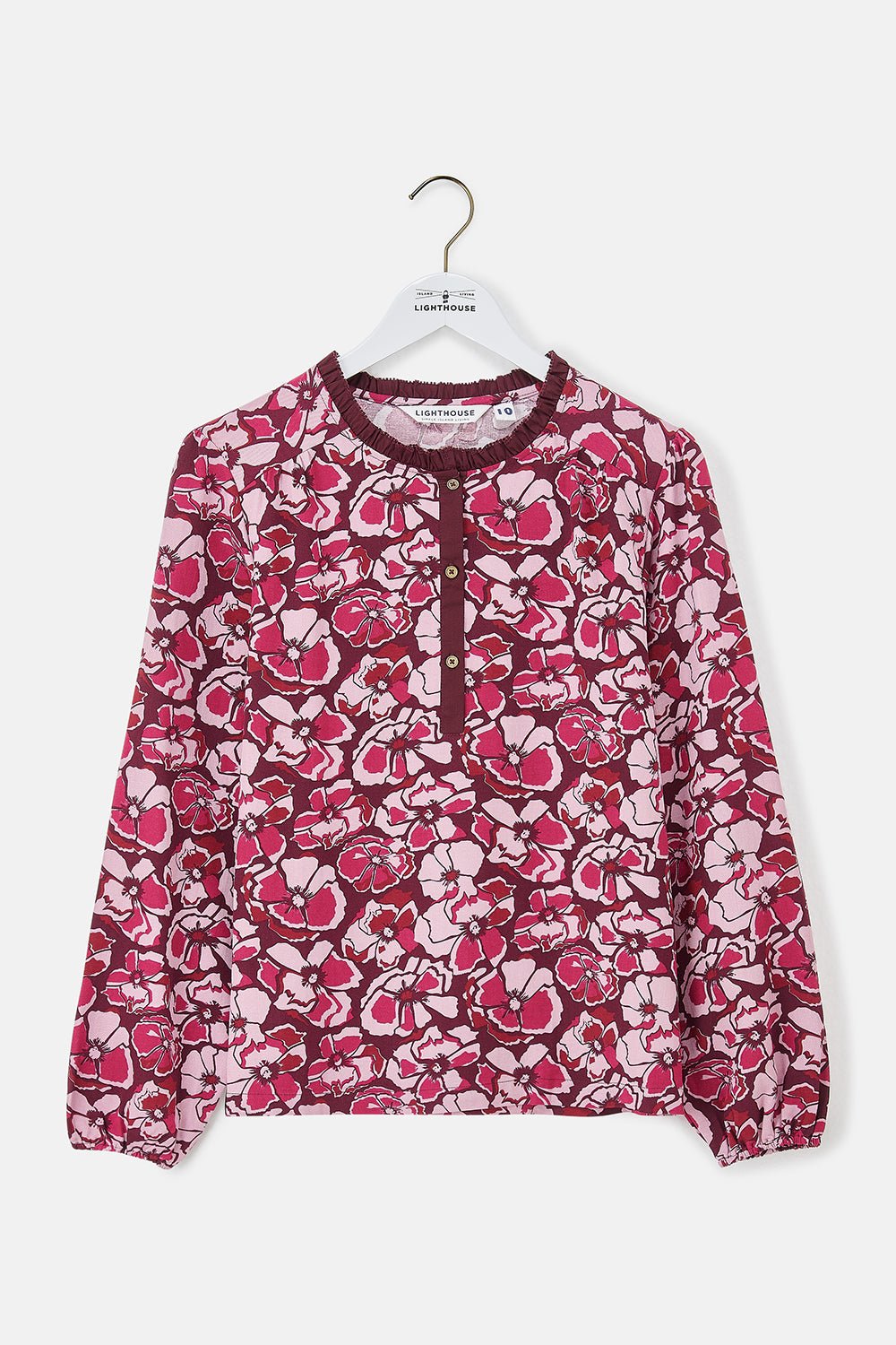 Juliette Blouse - Cranberry Floral - Lighthouse