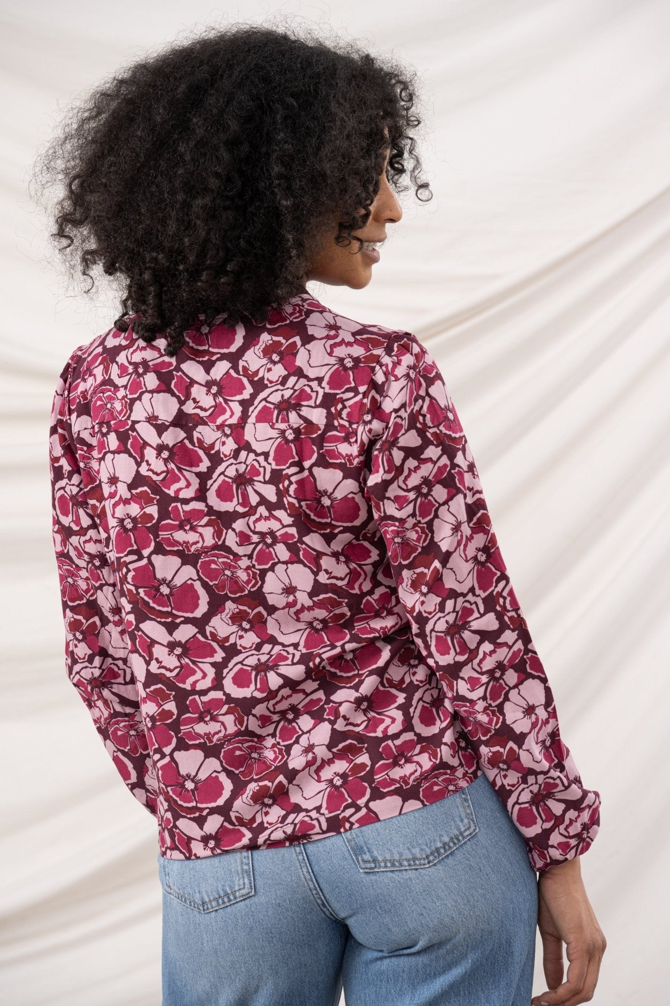 Juliette Blouse - Cranberry Floral - Lighthouse