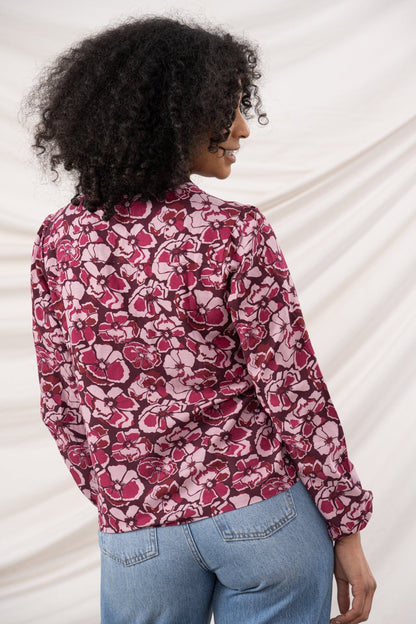Juliette Blouse - Cranberry Floral - Lighthouse