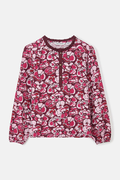 Juliette Blouse - Cranberry Floral - Lighthouse