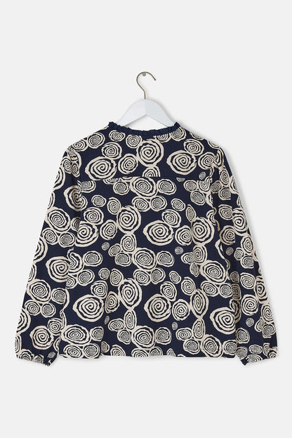 Juliette Blouse - Navy Swirl - Lighthouse