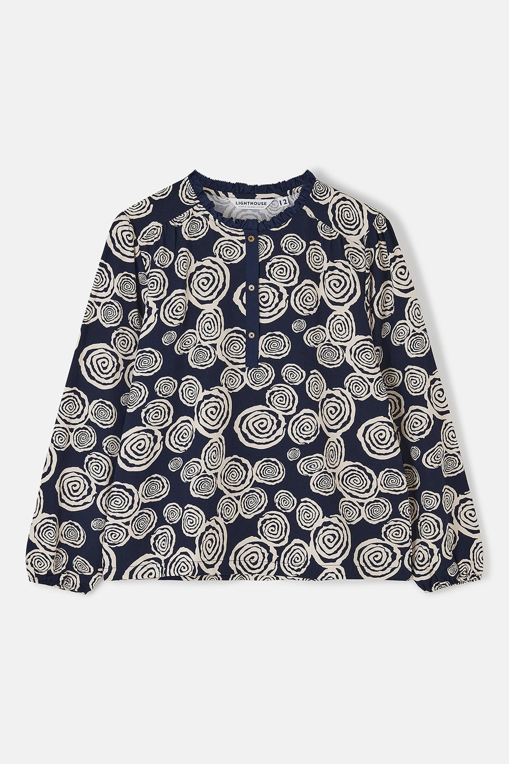 Juliette Blouse - Navy Swirl - Lighthouse