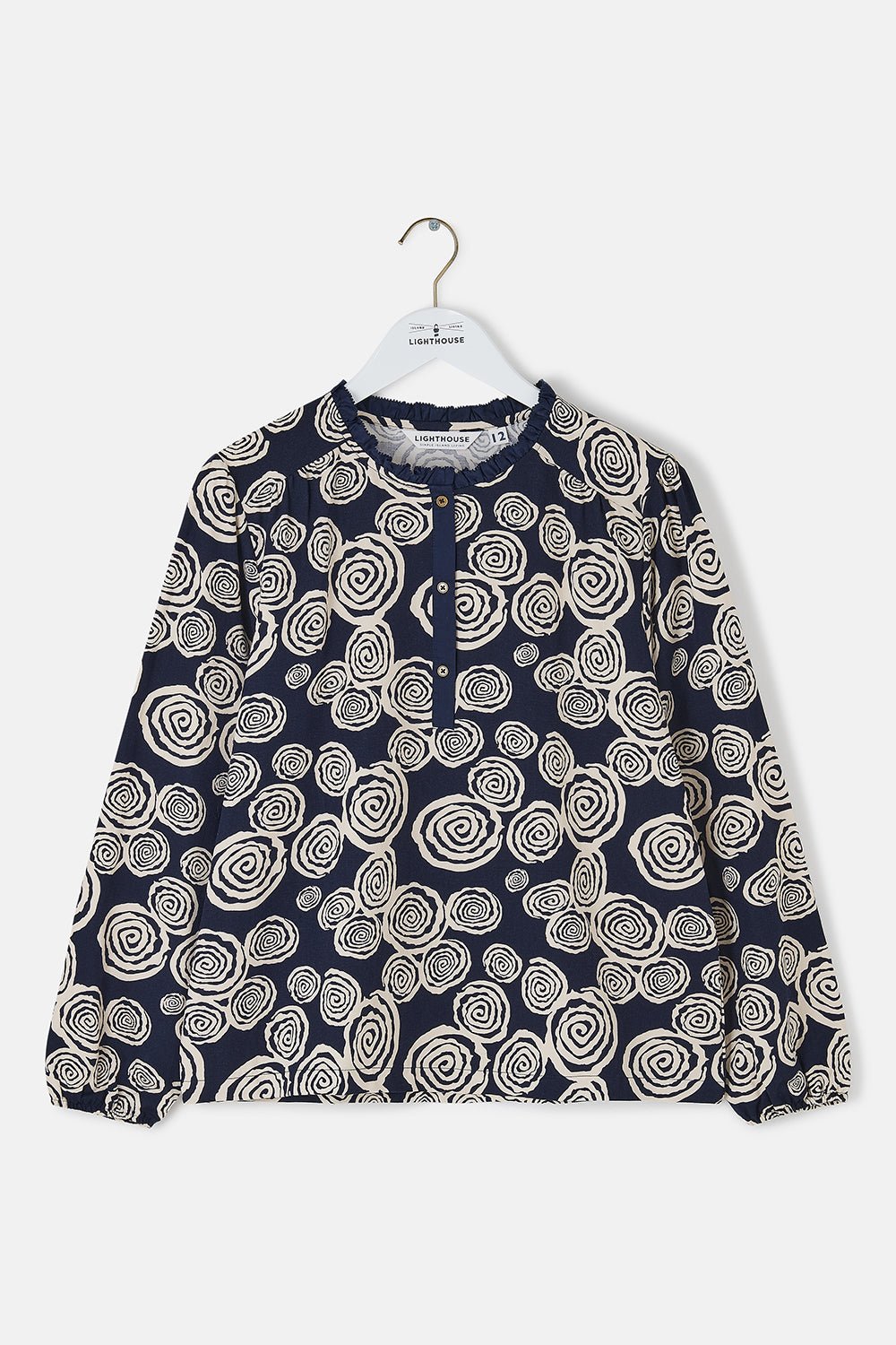 Juliette Blouse - Navy Swirl - Lighthouse