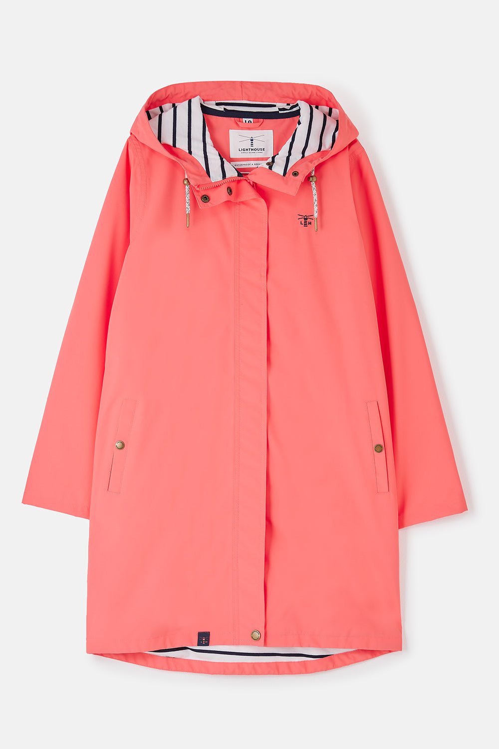 Long Beachcomber Jacket - Deep Coral - Lighthouse