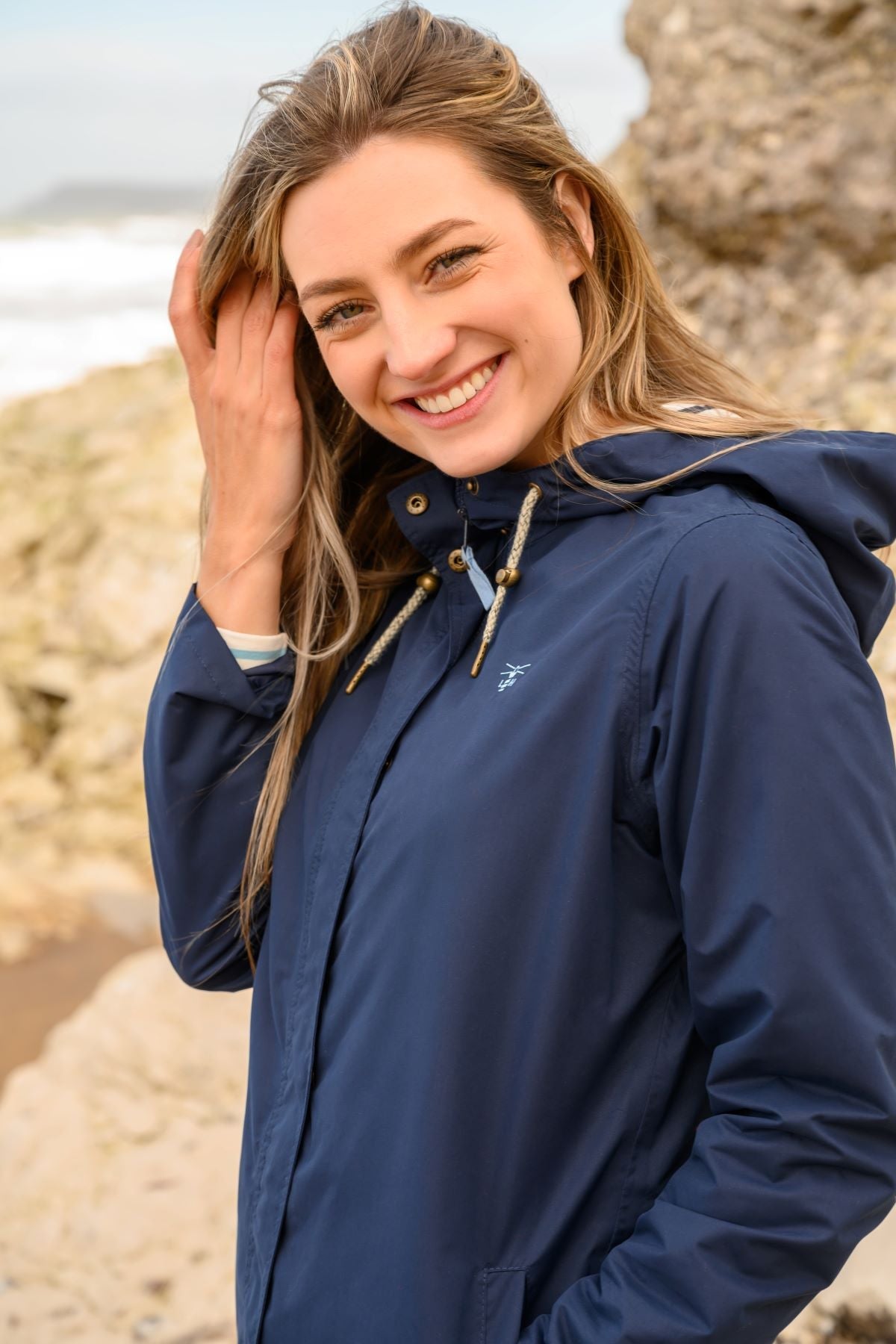 Long Beachcomber Jacket - Navy-Lighthouse