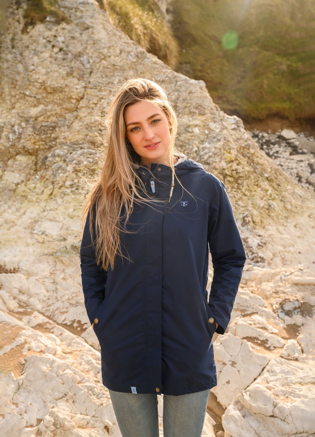 Long Beachcomber Jacket - Navy-Lighthouse