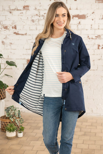 Long Beachcomber Jacket - Navy-Lighthouse