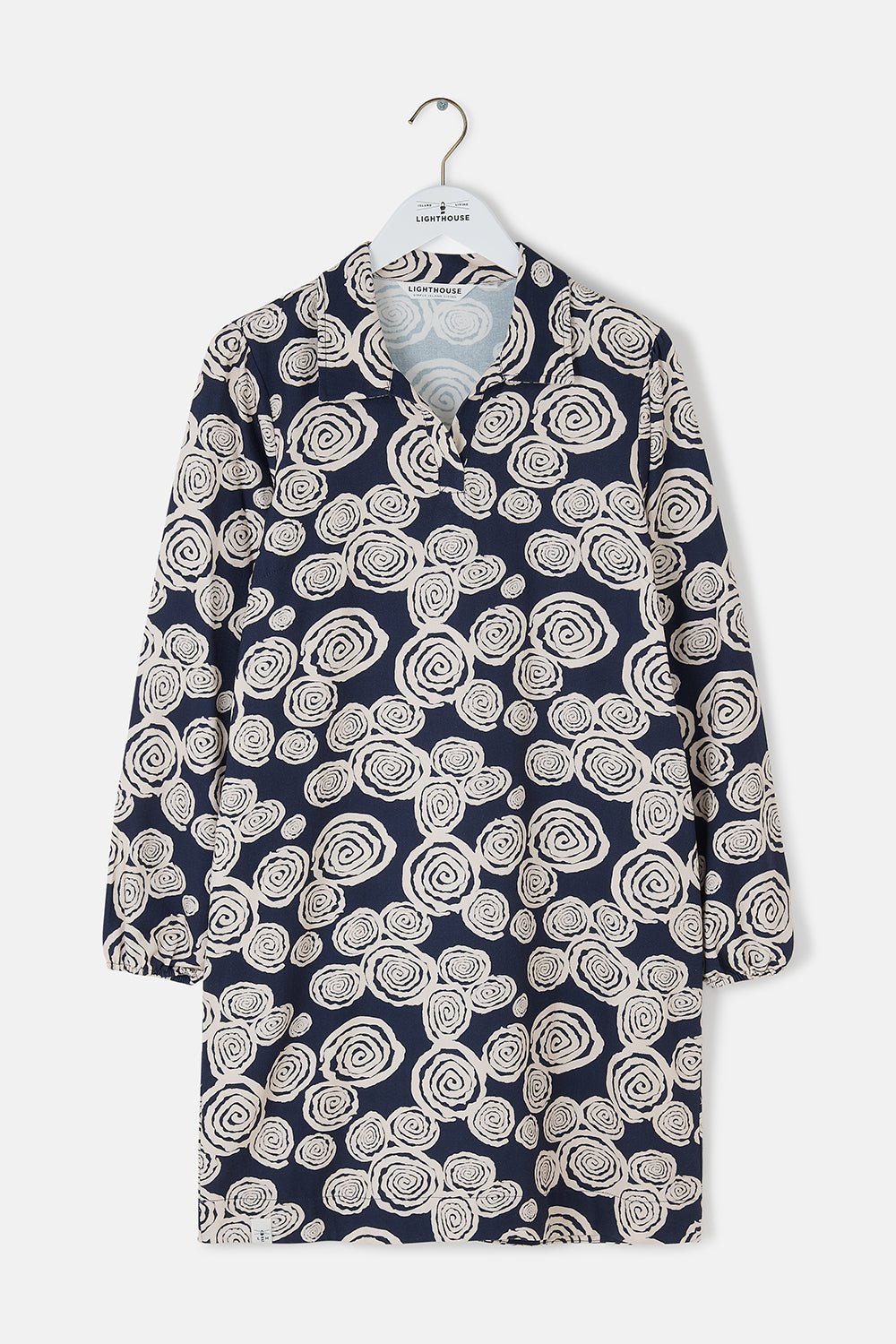 Nancy Dress - Navy Swirl - Lighthouse