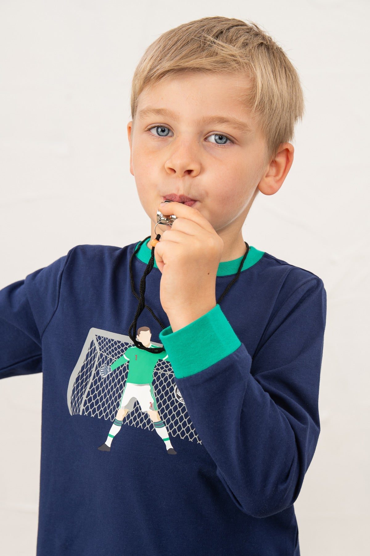 Oliver Top - Football Print - Lighthouse