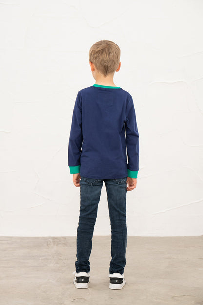 Oliver Top - Football Print - Lighthouse