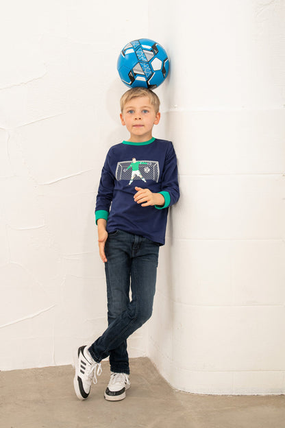 Oliver Top - Football Print - Lighthouse