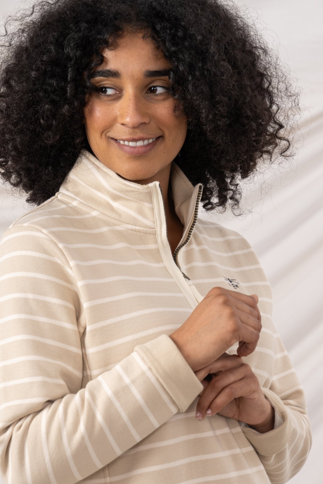 Shore Sweatshirt - Cream Stripe - Lighthouse