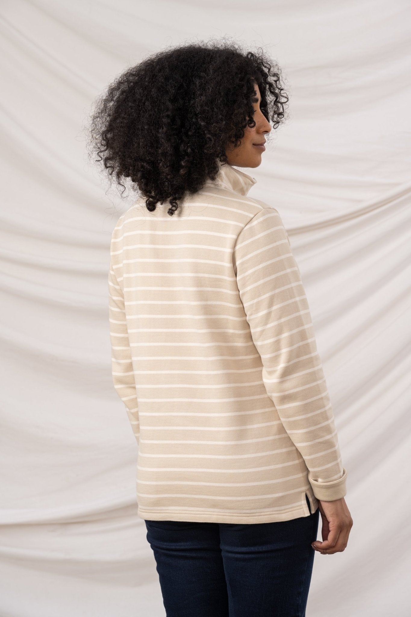Shore Sweatshirt - Cream Stripe - Lighthouse