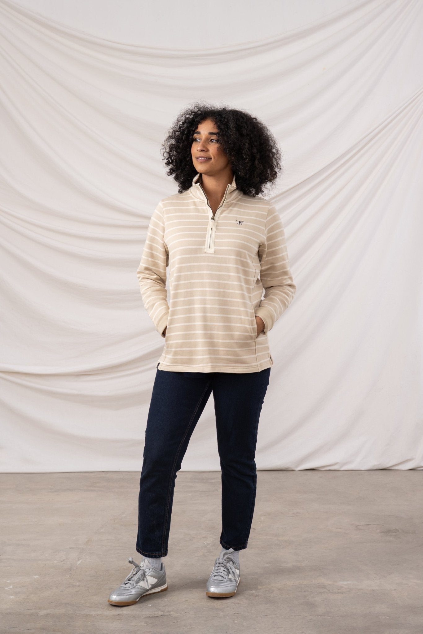 Shore Sweatshirt - Cream Stripe - Lighthouse