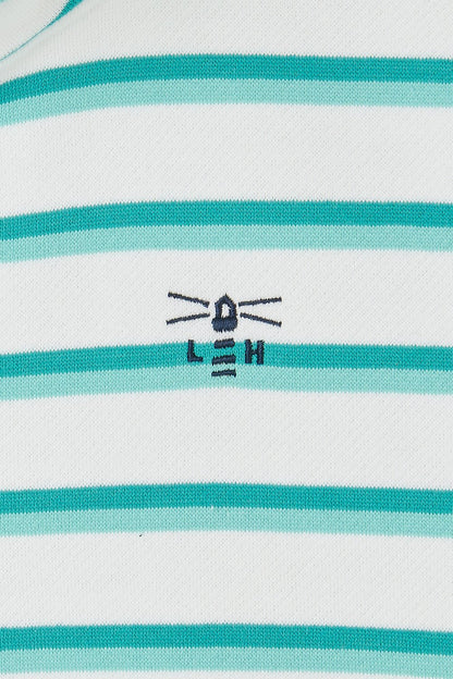 Shore Sweatshirt - Soft Teal Stripe - Lighthouse